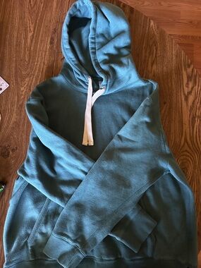 Newport Astro Teal Boyfriend Hoodie with White Tag